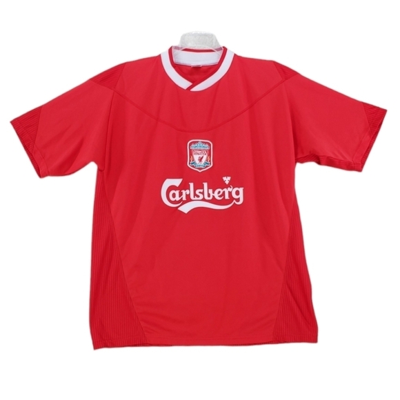 Liverpool FC Football Club Red Jersey Shirt Mens L #10 2002-04 Embroidered Logo - Picture 1 of 11